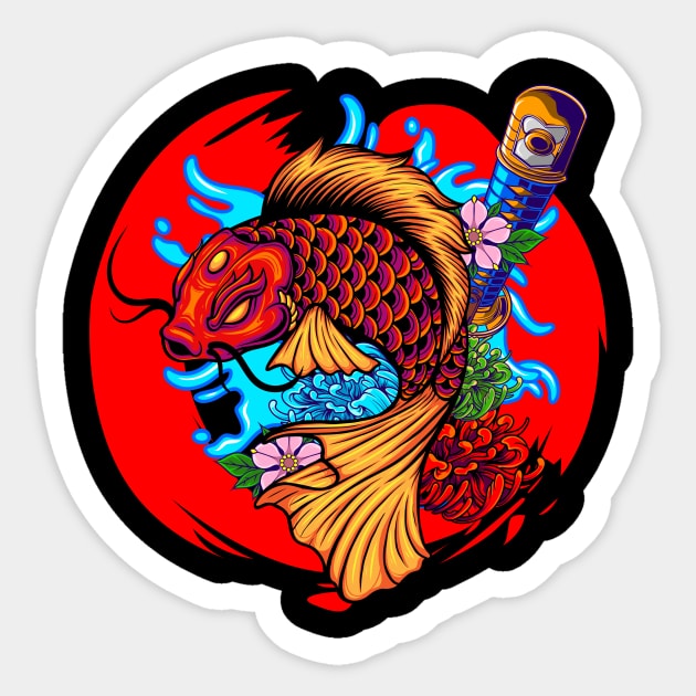 Japanese Koi Fish 1.3 Sticker by Harrisaputra